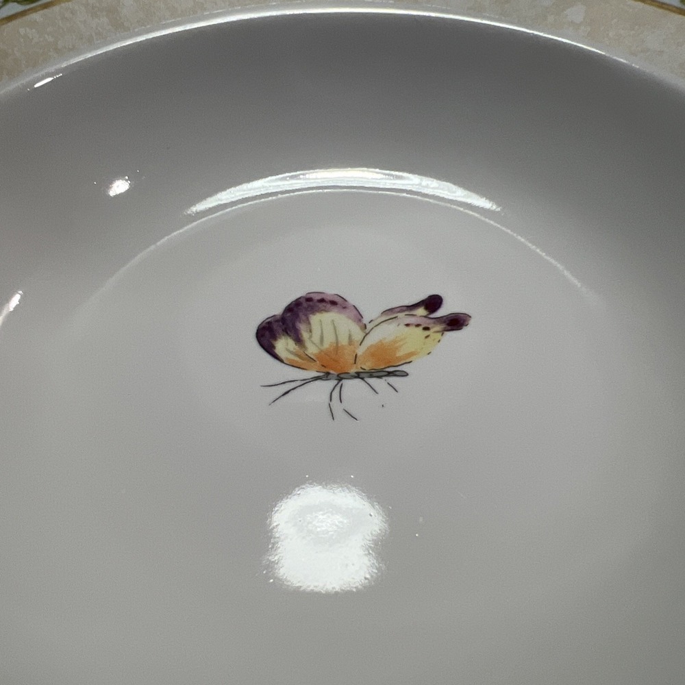 American Atelier Floral Daze 5024 9" Rimmed Soup Bowl Butterfly, 8 Available - Picture 2 of 8